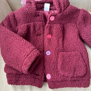 Burgundy Fuzzy jacket